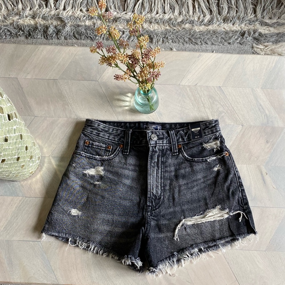 NWT Abercrombie & Fitch Annie High Rise Denim Shorts